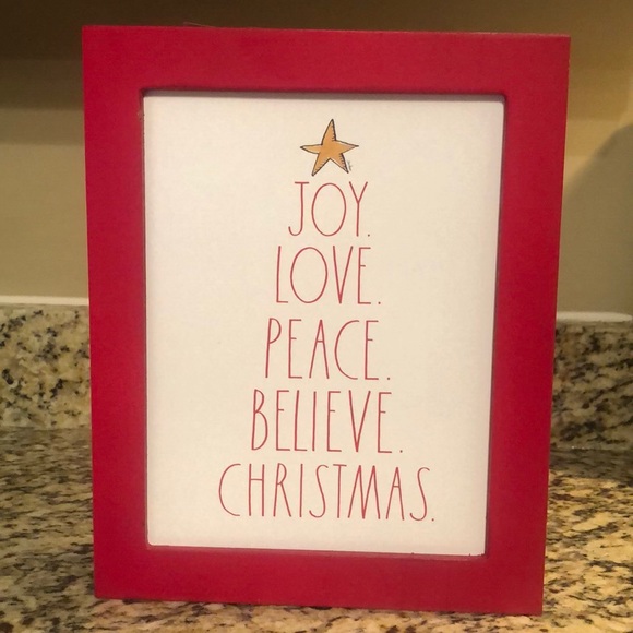 Rae Dunn Other - ⭐️JOY. LOVE.PEACE. BELIEVE. CHRISTMAS. sign